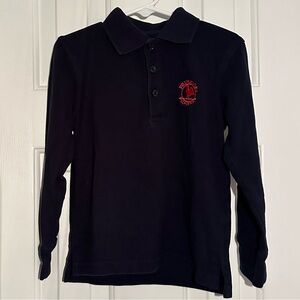Navy Primrose Uniform LS Polo Shirt. Y2XS. Unisex. EUC.